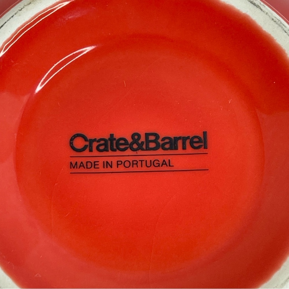 Crate&Barrel Cereal Soup Bowl Footed Ceramic Casual Colorful 5.5” Wide Orange - Picture 5 of 11